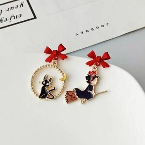 S925 Post Whimsical Kiki's Delivery Service Drop Earrings Anime Inspired